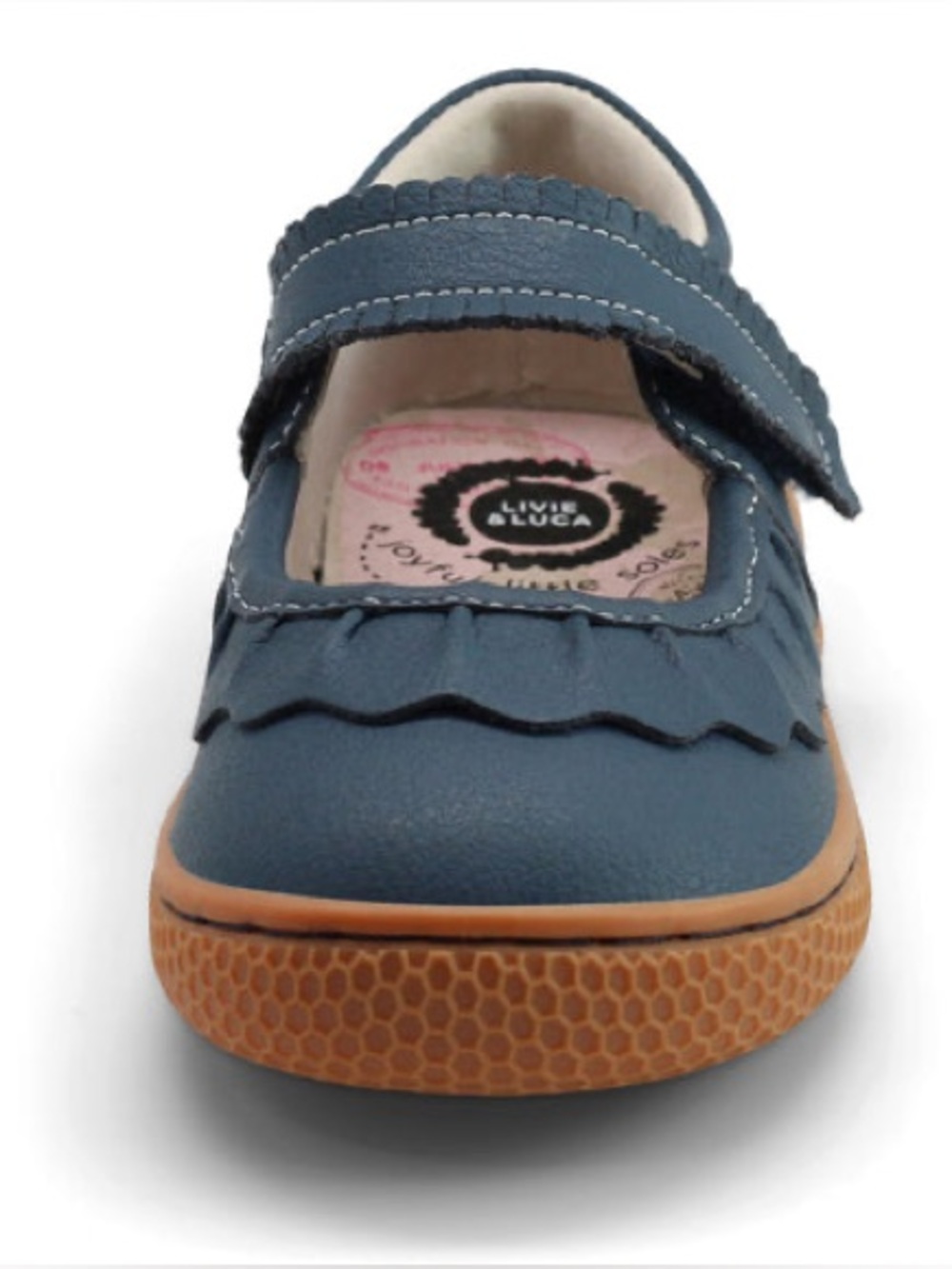 Livie & Luca Navy Mary Jane Shoes with Tan Sole - Picture 3 of 5